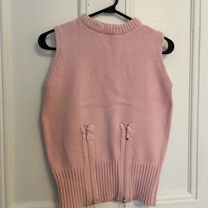 Vintage Pink Sleeveless Knit Sweater Vest